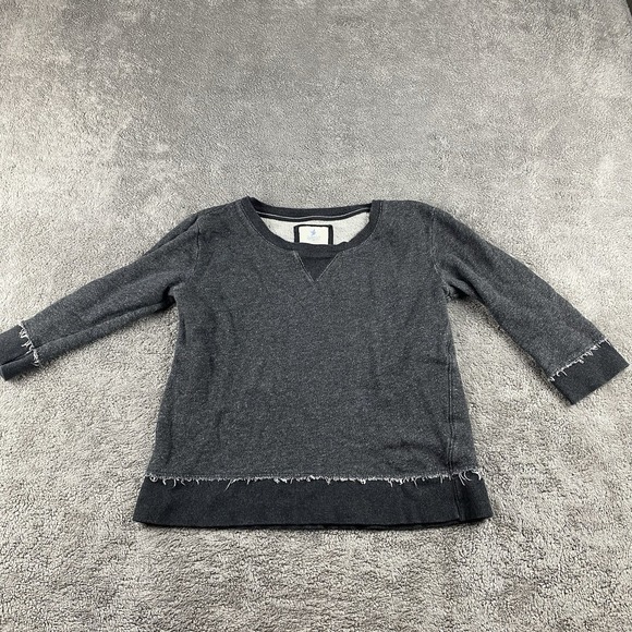 Aerie Frayed Gym Sweatshirt Womens Medium Gray Long Sleeve - Picture 1 of 12